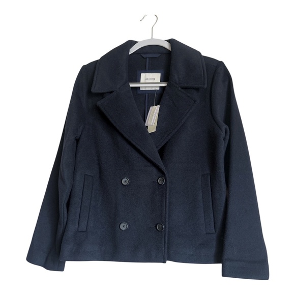 Hollister Women's Blue Wool Blend Peacoat Xs - Picture 1 of 4